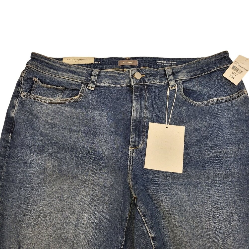 DL1961 Women's Skinny Ripped Jeans Mid Rise Stretch Denim Size 20W NWT - Picture 3 of 16